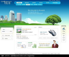 鼠标等电子产品销售公司网站版面 韩国商业模板7PSD